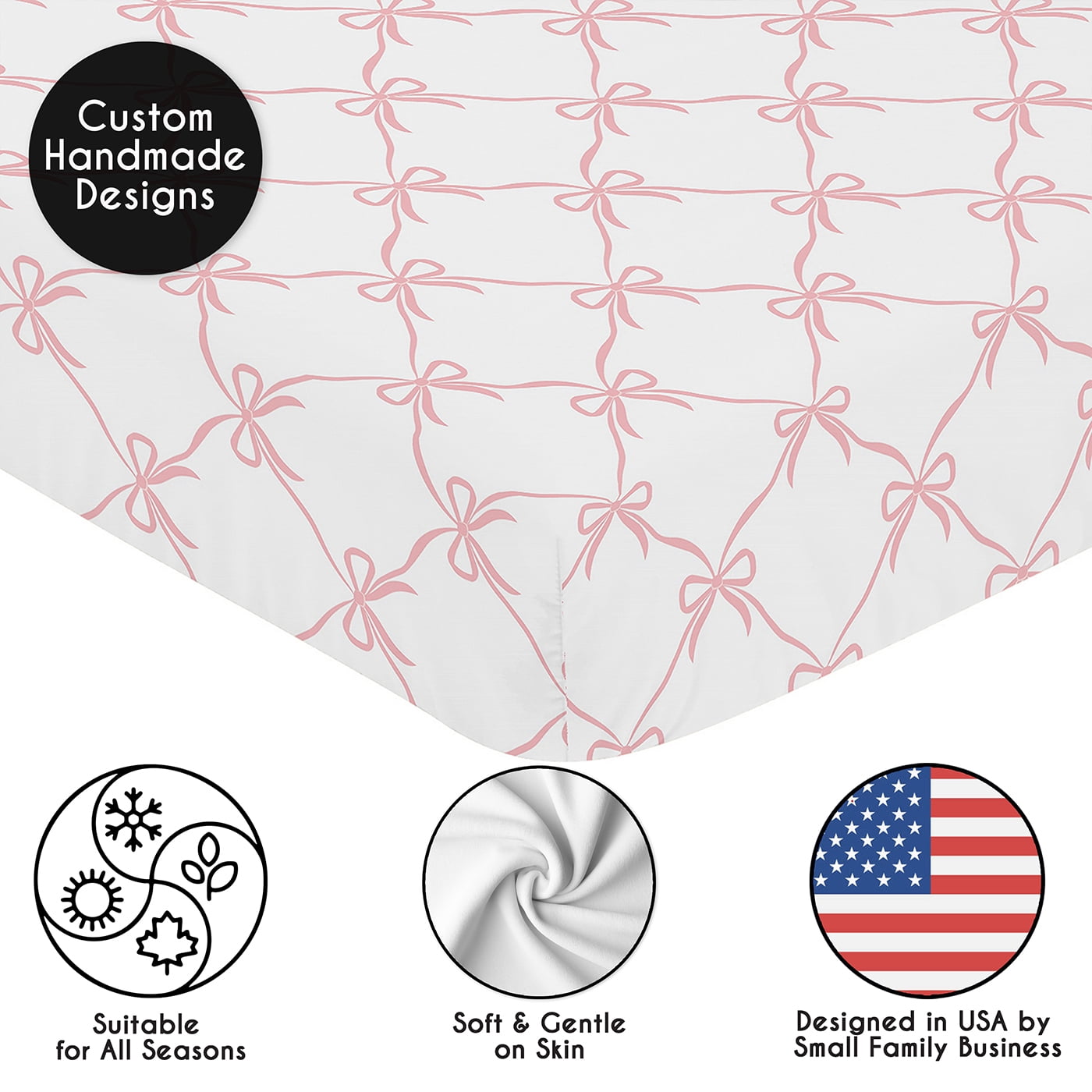 Sweet Jojo Designs Ballerina and Ballet Bows Girl Fitted Crib Sheets Set 2 Piece