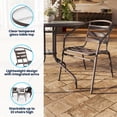 thumbnail image 4 of Flash Furniture 31.5'' Round Glass Top Metal Table with 4 Bronze Aluminum Slat Stack Chairs, 4 of 13