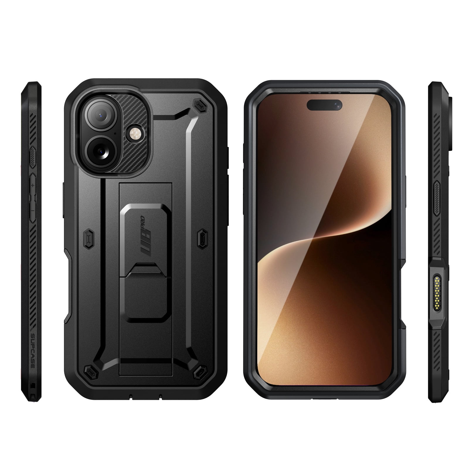 SUPCASE Unicorn Beetle Pro for Apple iPhone 17 6.3" 2025 Case, [Built-in Screen Protector &Stand &Camera Control Button &Holster] Military-Grade Protection 360 Shockproof Cover for iPhone 17, Black