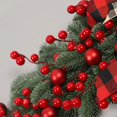 thumbnail image 6 of Christmas Teardrop Swag with Light,Artificial Door Swag Red Berry Pine Cone Wreath with Buffalo Plaid Bow for Front Door Wall Windows Holiday Farmhouse Decor, 6 of 9