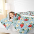 thumbnail image 6 of Manfei Teens Fruit Strawberry Bedding Comforter Set, Blue Cartoon Twin Comforter Sets, Tropic Flower Plant Reversible Bedding Set, Microfiber Bedroom Decor, 2pcs, 6 of 9