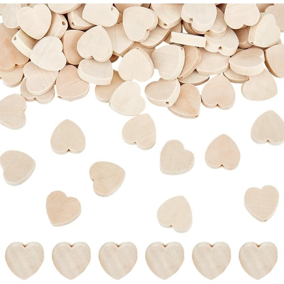100Pcs Heart Shape Wood Beads with 2.5mm Hole Wooden Heart Beads 20mm Unfinished Wooden Loose Beads Heart Spacer Beads for Bracelets Jewelry Making Hair DIY Craft Handmade Decor Colorful
