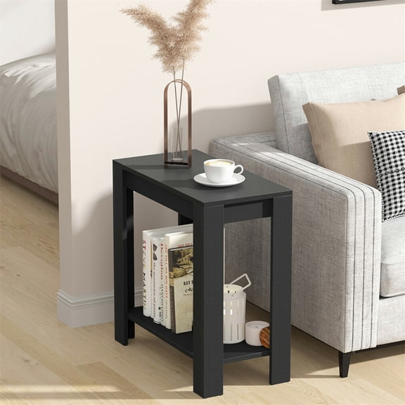 XgoodX Modern Farmhouse End Table Sofa Side End Storage Shelf MDF Coffee Accent Table