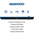 thumbnail image 4 of Barra de Sonido Daewoo 32 Bluetooth Usb 20w Con Control DW3290, 4 of 4