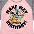 thumbnail image 3 of Mickey & Friends - Make Way It's My Birthday - Toddler And Youth Girls Raglan Graphic T-Shirt, 3 of 5