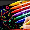 thumbnail image 4 of Glow In The Dark Pens 6 Pack Vibrant Self Luminous Markers For Graffiti Art Body Nail Design With Strong Glow Low Odor, 4 of 10