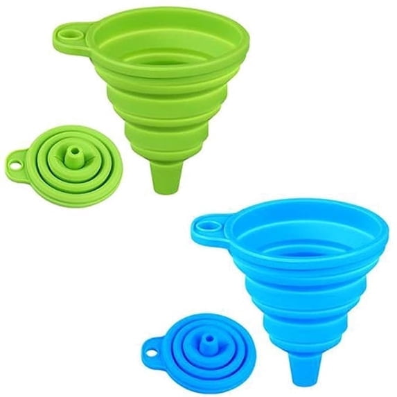 Silicone Collapsible Portable Funnel||Kitchen Folding Funnels Hopper Kitchen Tool for Transferring Liquid & Powder Cooking Tools|| (Multicolor) FUNNEL EASY TO USE