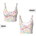 thumbnail image 5 of Fotbe Retro Floral Pattern Womens' Sports Bra Longline Wirefree Padded with Medium Support Sports Moisture-Wicking Workou Vest,Tank Top-Medium, 5 of 7