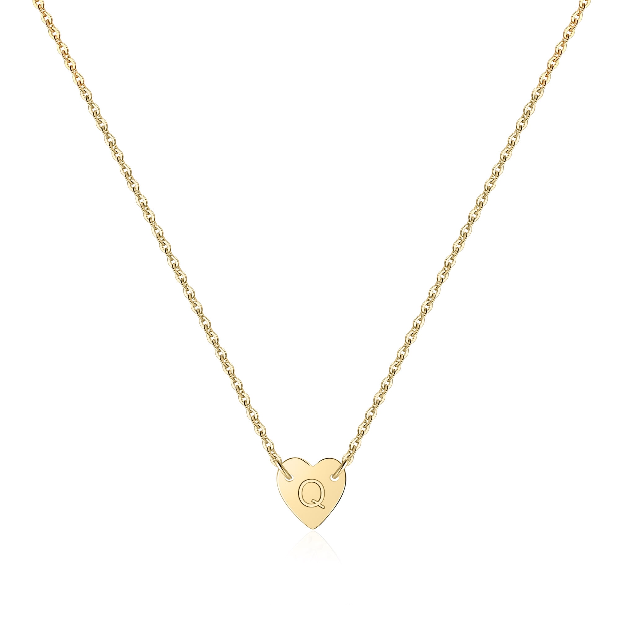 Classic Heart Monogram (Gold) Necklace