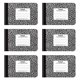 thumbnail image 1 of Cuadernos comp. Oxford Jr., tamaño medio, 4-7/8 x 7-1/2 pulg., Papel rayado, 80 hojas, Cub. mármol negro, 6 pack (63773), 1 of 3