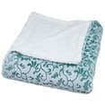 thumbnail image 4 of Lavish Home Botanical Etched Fleece Blanket with Sherpa, 4 of 5