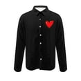 thumbnail image 4 of SERTG Mens Valentine's Day Print Shirt Long Sleeve Button Down Collar Casual Breathable Fashion Top for Men(Black,M), 4 of 4