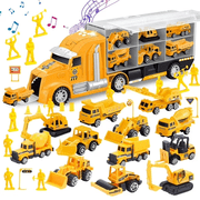 JoyStone 33-in-1 Die-Cast Construction Vehicle Set with Lights & Sounds, Alloy Car Transport Truck… — $28.98 (42% off)