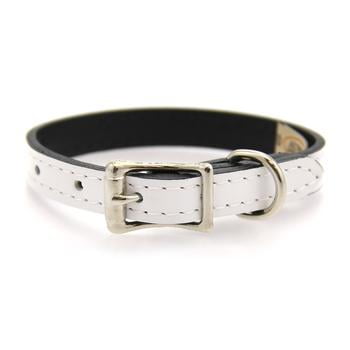 Manhattan Patent Leather Dog Collar By Auburn White 12 Manhattan Patent Leather Dog Collar By Auburn White 12 Length X 5