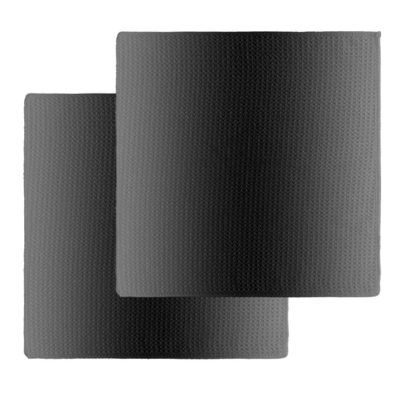 Black Grey Ombre Kitchen Dish Towels for Drying Dishes Set of 2, Gradient Contemporary Abstract Art Waffle Weave Microfiber Hand Tea Bathroom Towels Quick Dry & Absorbent Towel 12x12