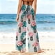 thumbnail image 4 of Pincandy Women See Through Sheer Mesh Pants Beach Swimsuit Bikini Bottom Cover up Party Club Elastic High Waist Wide Leg Pants, 4 of 7
