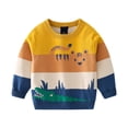 thumbnail image 1 of PENGXIANG Chandail à Col Rond pour Enfants Garçons Chandail en Tricot pour Tout-Petits Classique à Manches Longues Rayé pour 2-6 Ans, 1 of 5