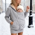 thumbnail image 6 of mgoYE Women's Zip Up 3 in 1 Maternity Ba’by Wearing Hoodie Sweatshirt Jacket(Grey,5XL), 6 of 9
