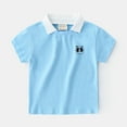 thumbnail image 5 of LYMAYTER Toddler Boys Short Sleeves T-Shirt Baby Summer Lapel Button Cotton Tee Shirt Tops for 1-6T, 5 of 11