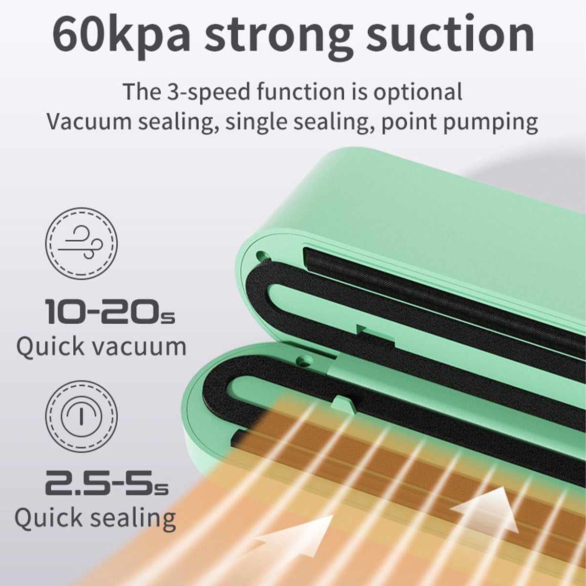 Mini Cordless Vacuum Sealer,3 in 1 Rechargeable Cordless Handheld Bag Resealer,Heat Sealer Machine with Digital Display for Chip Snack Food Preservation Dry/Moist Food Storage (green)