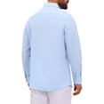 thumbnail image 3 of INSPIRE CHIC Men's Formal Solid Color Breathable Wrinkle Free Long Sleeve Dress Shirt M Light Blue, 3 of 5