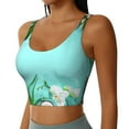 thumbnail image 2 of Fotbe Tropical Pineapple Pattern Womens' Sports Bra Longline Wirefree Padded with Medium Support Sports Moisture-Wicking Workou Vest,Tank Top-Medium, 2 of 7