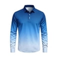 thumbnail image 5 of Bovxnpu Mens Long Sleeve Shirts Button Tee Dress Golf Shirt Gradient Button Down Shirt Casual Collared Tops, 5 of 6