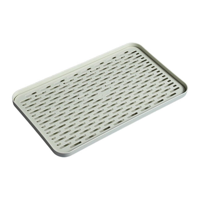 SIYTUAU Multipurpose Drying Mat Double Layer Drainage Tray Food Grade Plastic For Kitchen Countertop Tea Cup Utensils Green