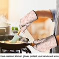 thumbnail image 4 of Pioneer Flower Floral Print Pattern Oven Mitt 2-Pack Set, Heat Resistant Kitchen Gloves, 7.7" X 12", 4 of 6