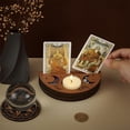 thumbnail image 3 of Tarot Card Holder Wooden Half Round Camel Color Tarot Card Stand Moon Phase Design Tarot Card Display Rack For Displaying Your Daily Affirmation Cards Wiccan Decoration, 3 of 9