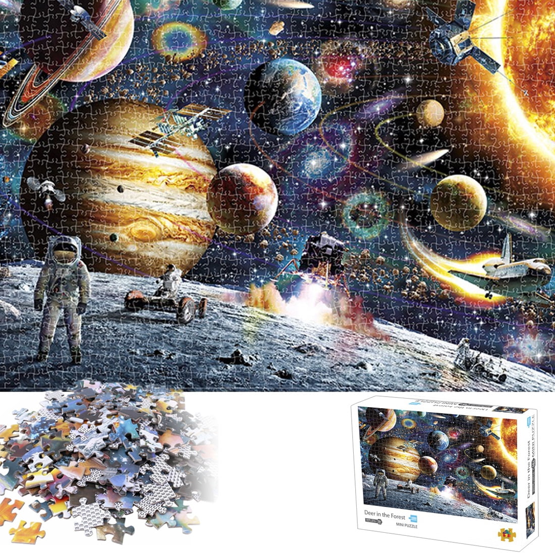 Jigsaw Puzzle 1000 Piece in Space Solar System Jigsaw Puzzle for Adults Teens