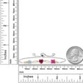 thumbnail image 3 of Gem Stone King 925 Silver and 10K Yellow Gold Sky Blue Topaz Red Created Ruby Pink Mystic Topaz and Lab Grown Diamond Tennis Bracelet for Women By Keren Hanan (2.46 cttw, Adjustable up To 9 inch), 3 of 4