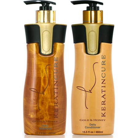 Sulfate Free Keratin Cure Gold & Honey Brazilian Daily Shampoo Conditioner (Best Keratin Shampoo And Conditioner Philippines)