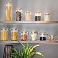 Glass Jar with Bamboo Lids, Glass Airtight food Storage Containers