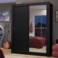 thumbnail image 2 of Ropero Closet Madesa Dallas 2 Puertas Corredizas con Espejo 2 Cajones Negro, 2 of 5