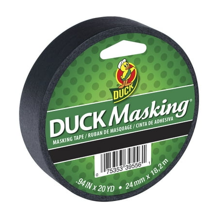 Duck Black Masking Tape, 0.94 in. x 20 yd.