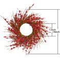 thumbnail image 2 of JEWLALO 14" Spring Artificial Forsythia Flower Wreath, All Year Around Wreath for Front Door, Wedding Window Home Wall Indoor Front Door Decor (Red), 2 of 7