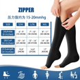 thumbnail image 2 of 6 pares de calcetines de compresión deportivos calcetines de compresión con cremallera calcetines elásticos venosos calcetines de pierna Sincero Electrónica, 2 of 4