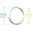 thumbnail image 2 of Hubcentric Rings (Pack of 4) - 57.1mm ID to 72.6mm OD - Silver Aluminum Hubrings - for 57.1mm Hubs and 72.6mm Wheels - Compatible with Audi Volkswagen VW BMW Chrysler Dodge Pontiac, 2 of 7