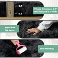 thumbnail image 4 of ZENELESS Oval Fluffy Rug, Non-Slip Soft Plush Shag Carpet for Kids Room Nursery Dorm Living Room, 2.6 x 5.3ft Tie-dye Black and Gray, 4 of 8