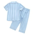 thumbnail image 3 of Kid Girl Satin Pajamas Set Button Down Sleepwear With Pajamas Sleepwear Outfits Girls Pjs Size 3-4 Years, 3 of 4