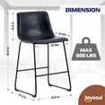 thumbnail image 3 of Joysoul 26'' Counter Height Bar Stools Modern Industrial Barstool Counter Hight Chair PU Faux Leather Bar Chairs for Kitchen Island and Dining Room (Set of 2, Black), 3 of 6