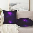 thumbnail image 7 of Pack of 2 Decorative Throw Pillow Covers Nebula Galaxy Purple Square Cushion Case Pillow Cases Set 20"x20", 7 of 7