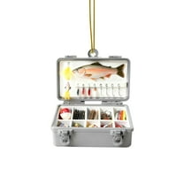Christmas Tackle Box Glass Blown Ornament for Christmas Tree, Handcrafted Holiday Decoration, Fisherman Collection, Xmas Pendant Adornment Hanging Ornament Gear Ornament Xmas Hanging Tackles Ornament