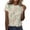 Beige, variant on Tiweut Tops for Women Fashion Summer Crew Neck Floral Printing Short Sleeve Summer Ladies Shirts Beige