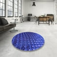 thumbnail image 4 of Ahgly Company Machine Washable Indoor Round Transitional Blue Ribbon Blue Area Rugs, 8' Round, 4 of 7