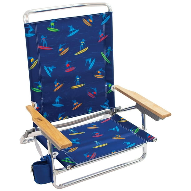 Rio Surfer 5Position High Back Beach Chair One Size Blue