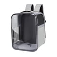 thumbnail image 1 of Mochila transportadora para gatos, mochila para mascotas con ventana lateral de malla, tela Oxford, mochila de viaje para perros para llevar gatos y gris, 1 of 9