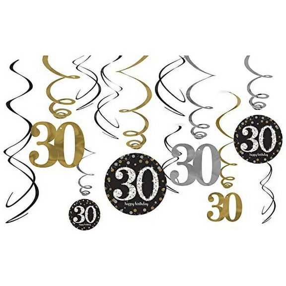 Sparkling Celebration 30 Hanging Swirls