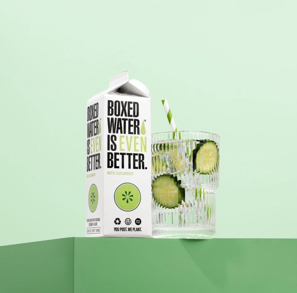 Pack of 12, Boxed Water Cucumber Flavored Water, 16.9 fl oz